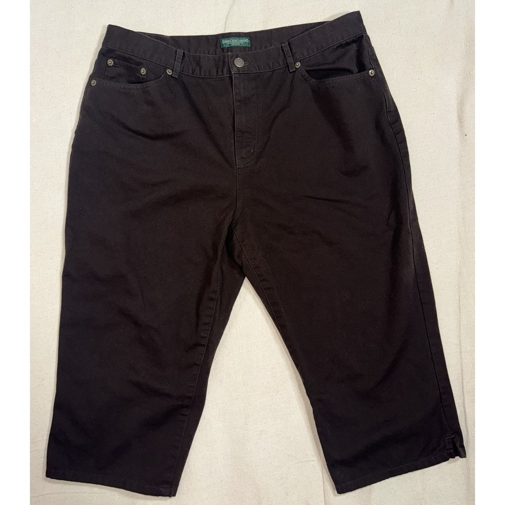 Vtg Ralph Lauren Brown Capri Pants Women's Sz‎ 14 14P 100% Cotton